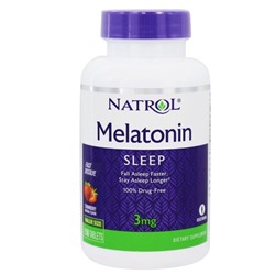 Natrol, Мелатонин Сон быстро растворяет клубнику 3 mg. - 150 Таблетки