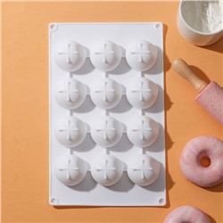 Форма для муссовых десертов и выпечки Доляна «Бабл», 29×18×3 см, 12 ячеек (5×4,5 см), цвет белый