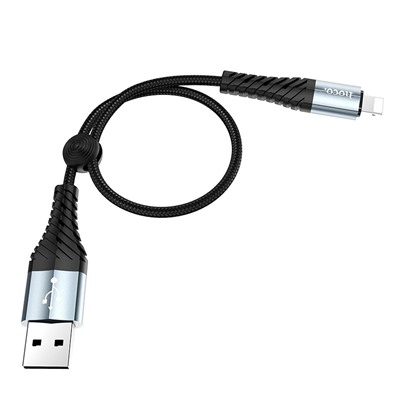 Кабель USB - Apple lightning Hoco X38 Cool Charging  25см 2,4A  (black)