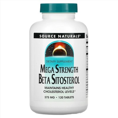 Source Naturals, бета-ситостерол усиленного действия, 375 мг, 120 таблеток