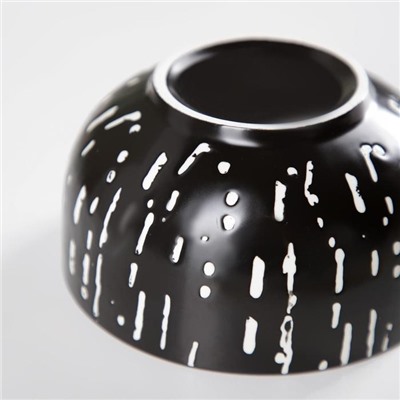 Миска керамическая «Глазурь», 350 мл, 10×6 см, цвет чёрный
