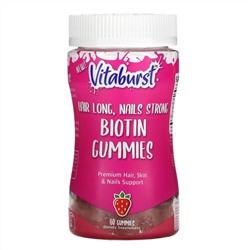 Vitaburst, Biotin Gummies, Strawberry Flavor, 60 Gummies