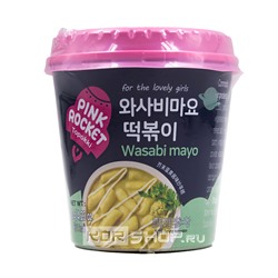 Токпокки со вкусом васаби и майонеза Pink Rocket, Корея, 120 г. Срок до 15.05.2024. АкцияРаспродажа