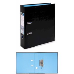 Папка-регистратор 75 мм "Сlassic" PVC-покрытие BLACK COLOR Trend мет.уголки, черный/голубой ЕС100262108 Expert Complete