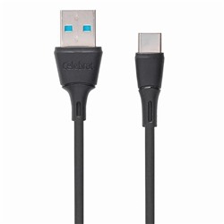 Кабель USB - Type-C Celebrat FLY-2T (повр.уп)  100см 2,4A  (black)