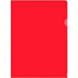 Папка-уголок (плотная) DeLuxe DLCRED красная 0.18мм  (1480951) Бюрократ