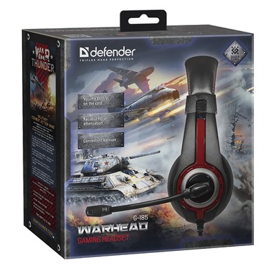 Компьютерная гарнитура Defender Warhead G-185 игровая (red)