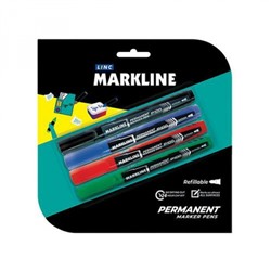 Набор 4 маркера перманентных PERMANENT круглый 2,5-3,7 мм P100/4color LINC