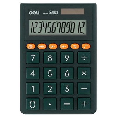 Калькулятор 12 разрядов EM130GREEN зеленый, карманный (1901481) Deli