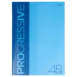 Тетрадь А4  48л клетка пластиковая обложка "PROGRESSIVE" Синяя (084958) Хатбер