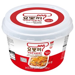 Рисовые палочки Токпокки в остро-сладком соусе Sweet&Spicy Yopokki в чашке, Корея, 210 г. Срок до 21.05.2024.Распродажа