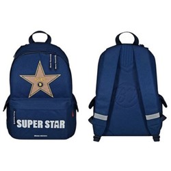 Рюкзак молодежный "SUPER STAR" (СИНИЙ) 30х40х17 см 12-003-136/02 Bruno Visconti
