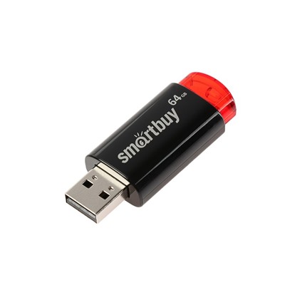 Флешка Smartbuy Click, 64 Гб, USB2.0, чт до 25 Мб/с, зап до 15 Мб/с, чёрная