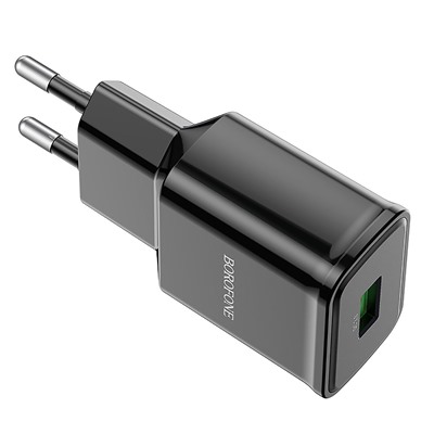 Адаптер Сетевой с кабелем Borofone BA59A Heavenly QC3.0 (повр.уп) USB 3A/18W (USB/Type-C) (black)
