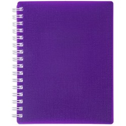 Записная книжка на спирали пластиковая обложка А6 80л клетка "CANVAS" фиолетовая (081653) 05320 Хатбер