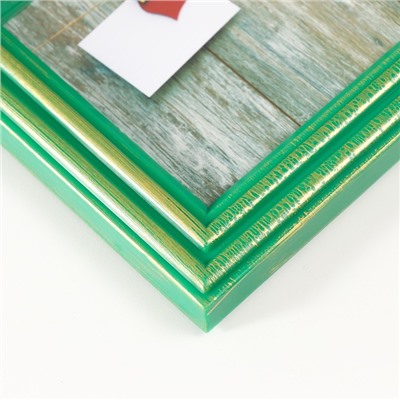 Мультирамка PLATINUM коллаж на 9 фото 10х15 см, зелёный с золотом
