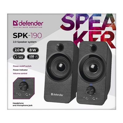 Компьютерная акустика Defender SPK-190 2.0 (black)