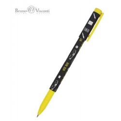 Ручка шариковая 0.5 мм "FunWrite.Машины. Цвет желтый" синяя 20-0212/59 Bruno Visconti