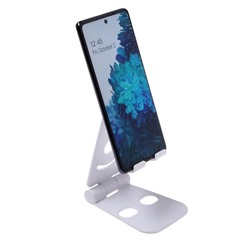 Подставка для телефона LuazON, регулируемая высота, силиконовые вставки, белая