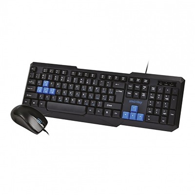 Проводной набор Smart Buy SBC-230346-KB ONE мембранная клавиатура+мышь (black/blue)