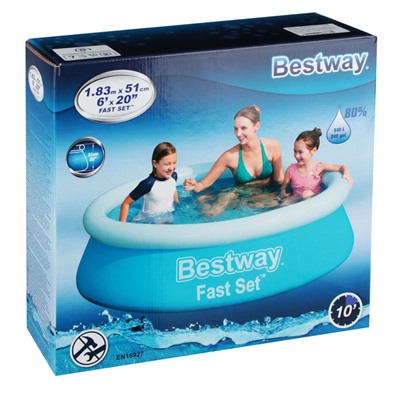 BESTWAY Бассейн надувной Fast Set, PVC, 183x51см, 57392