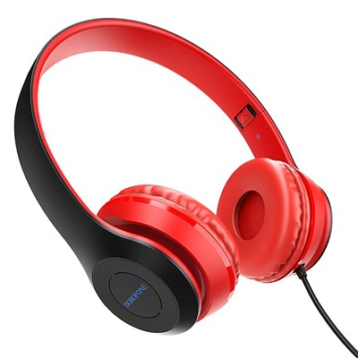 Проводные наушники с микрофоном полноразмерные Borofone BO5 Star sound Jack 3,5  (red)