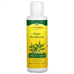 Organix South, TheraNeem Organix, жидкость для полоскания рта Neem, травяная терапия мяты, 16 жидких унций (480 мл)