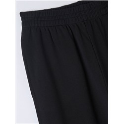 Легкие спортивные брюки из однотонной ткани с высокой линией талии Черный