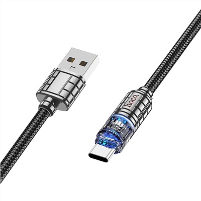 Кабель USB - Type-C Hoco U122  120см 3A  (black)