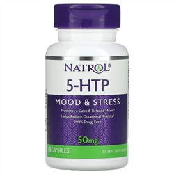 Natrol, 5-HTP, Mood & Stress, 50 mg, 45 Capsules