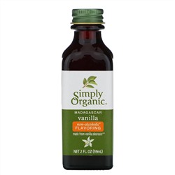Simply Organic, Мадагаскарсая ваниль, безалкогольный ароматизатор, выращено на ферме, 2 жидких унций (59 мл)