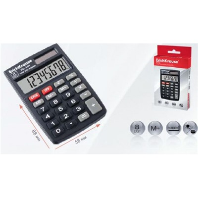 Калькулятор  8 разрядов PC-101 40101 черный Erich Krause