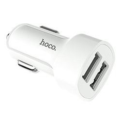 Адаптер Автомобильный Hoco Z2A 2USB/5V/2.4A (white)