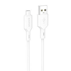 Кабель USB - micro USB Borofone BX70 (повр. уп)  100см 2,4A  (white)