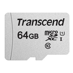 Карта флэш-памяти MicroSD 64 Гб Transcend 300S UHS-I U1 без адаптера (black)