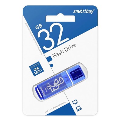 Флэш накопитель USB 32 Гб Smart Buy Glossy 3.0 (dark blue)