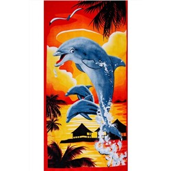 Полотенце пляжное с дельфинами