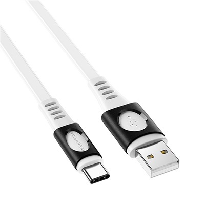 Кабель USB - Type-C Borofone BX35 Carib (повр. уп)  100см 3A  (white)