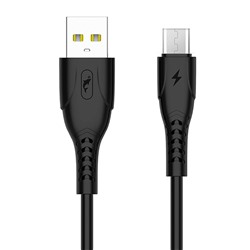 Кабель USB - micro USB SKYDOLPHIN S08V (повр.уп)  100см 3,5A  (black)