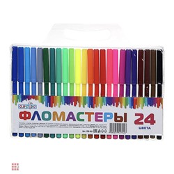 ClipStudio Фломастеры 24 цвета, с цветным вент.колпачком, в ПВХ пенале