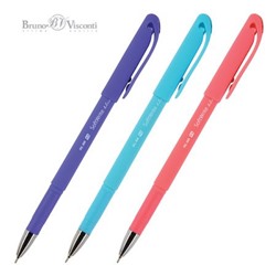 Ручка шариковая масляная 0.5мм "SoftWrite.JOY" синяя (3 цвета корпуса) 20-0094 Bruno Visconti