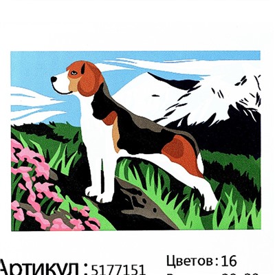 Картина по номерам на холсте с подрамником «Бигль в горах», 30х20 см