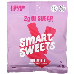 SmartSweets, Red Twists, ягодный пунш, 50 г (1,8 унции)
