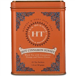 Harney & Sons, Hot Cinnamon Sunset, чайная смесь HT, пряный чай с корицей, 20 пакетиков, 40 г (1,4 унции)