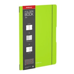 Тетрадь А4  48л клетка пластиковая обложка съемная "FolderBook Neon" зеленая 56110 Erich Krause