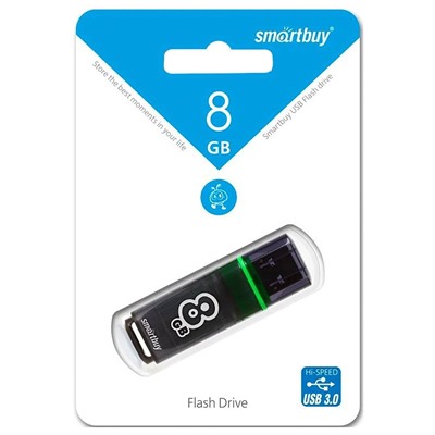Флэш накопитель USB  8 Гб Smart Buy Glossy 3.0 (dark grey)