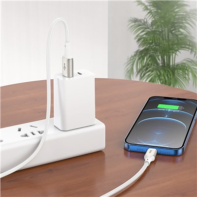 Кабель USB - Apple lightning Hoco X66  100см 2,4A  (white)