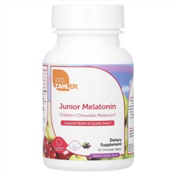 Zahler, Junior мелатонин, натуральный виноград, 60 жевательных таблеток