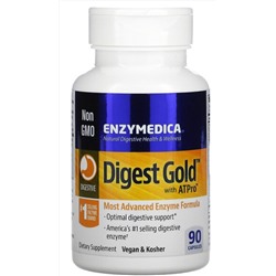 Enzymedica, Digest Gold с ATPro, добавка с пищеварительными ферментами, 90 капсул