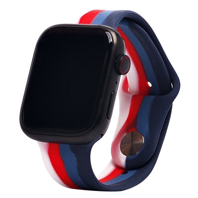 Ремешок - ApW Apple Watch 38/40/41мм силикон на кнопке (003) (multicolor)